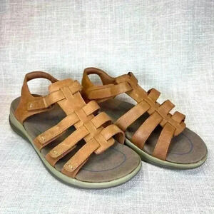 Orthofeet Amalfi womens Sz 10.5 EE extra wide brown leather orthotic sandals